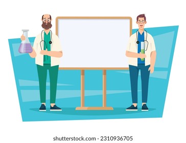 Doctor And White Board Concept Vector design