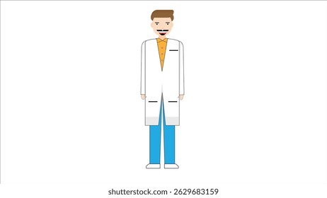 Um médico com um casaco branco