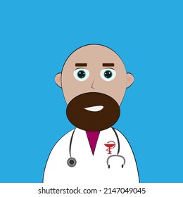 Doctor en dibujo vectorial de capa blanca