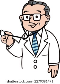 A doctor who diagnoses with a stethoscope