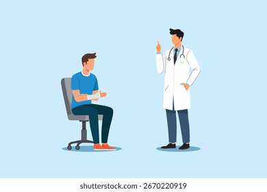 the doctor will inject the patient. Vector flat design isolated
