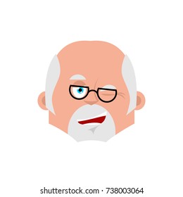 Doctor winks emotion avatar. Physician happy emoji. Vector illustration
