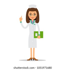 Doctor Woman Cartoon Female Doctor Holding Stock Vector (Royalty Free ...