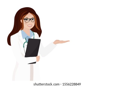 Doctor woman. Isolated on a white background.