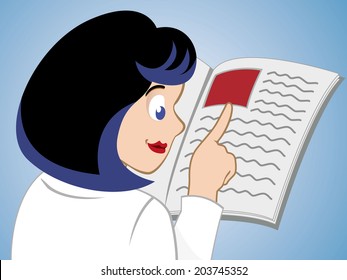 Doctor woman reading book 