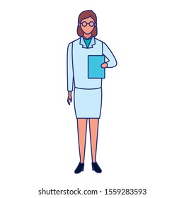 doctor woman standing icon over white background, vector illustration