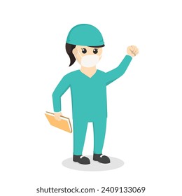 doctor woman with surgeon costume design character on white background
