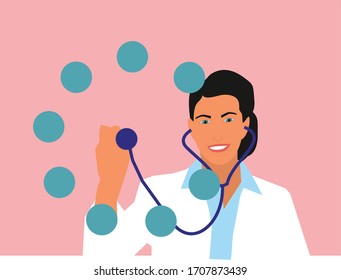 Doctor woman. Vector illustration for infographics.