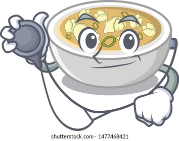 Doctor wonton soup in the mascot shape