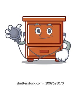 Doctor wooden drawer character cartoon