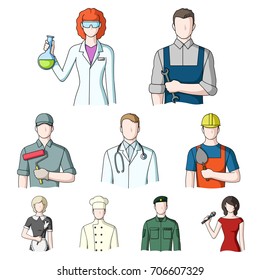 Doctor, worker, military, artist and other types of profession.Profession set collection icons in cartoon style vector symbol stock illustration web.