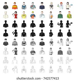 Doctor, worker, military, artist and other types of profession.Profession set collection icons in cartoon style vector symbol stock illustration web.