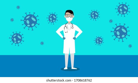 Doctor working in the hospitals and fighting the coronavirus