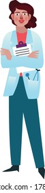 Doctor working at office. different illustration style
