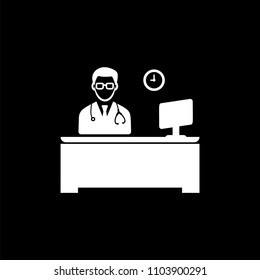 Doctor working time icon White