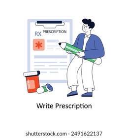 Doctor Write Prescription Flat Style Design Vector illustration. Stock illustration