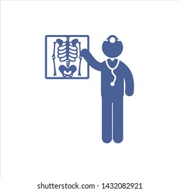 doctor and x-ray vector icon