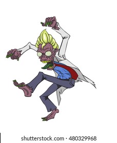 Doctor zombie vector. Monster in Halloween night