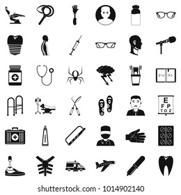 Doctoral care icons set. Simple set of 36 doctoral care vector icons for web isolated on white background