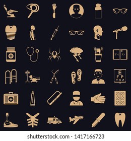 Doctoral care icons set. Simple set of 36 doctoral care vector icons for web for any design