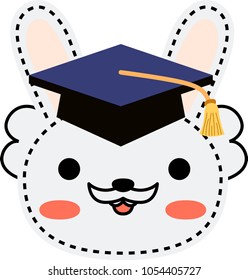 A doctorate white rabbit