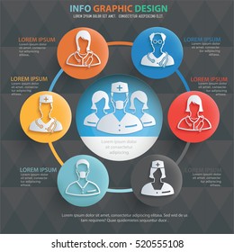 
Doctor,healthy care info graphic design on clean background,vector