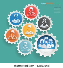 
Doctor,Medical concept design,gear info graphic,vector
