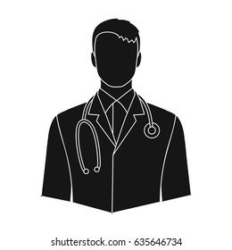 Doctor.Professions single icon in black style vector symbol stock illustration web.