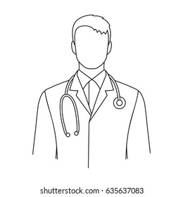 Doctor.Professions Single Icon In Outline Style Vector Symbol Stock Illustration Web.