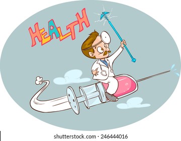 doctors and air syringe