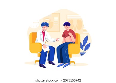 Doctor's appointment Illustration concept. Flat illustration isolated on white background