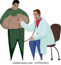 at a doctor's appointment, vector illustration