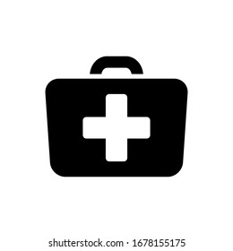 plantilla vectorial de diseño de icono de bolsa de doctores
