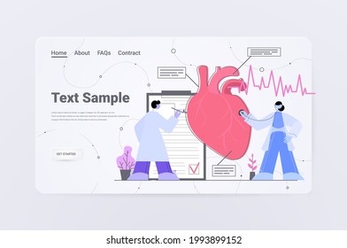 doctors cardiologists team examining heart medical consultation human internal organ inspection examination