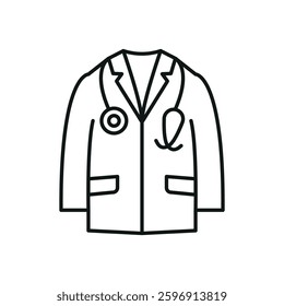 Doctor's coat World Health Day icon represents healthcare and professionalism, perfect for medical awareness designs, hospital branding, and wellness campaigns.