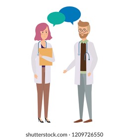 doctors couple talking characters