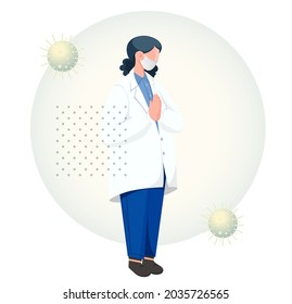 Doctors - Covd Warrior doing Namste - Illustration as EPS 10 File