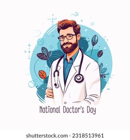 Doctors day  with background. Medical health care banner design with doctor, stethoscope