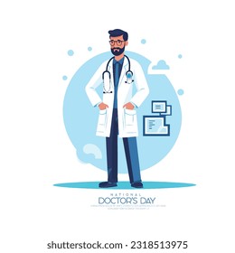 Doctors day  with background. Medical health care banner design with doctor, stethoscope