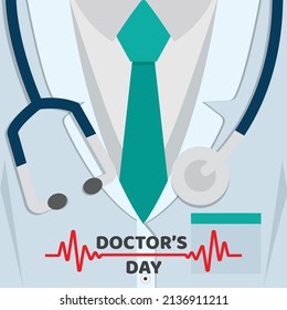 Doctors day background a suit or lab coat vector