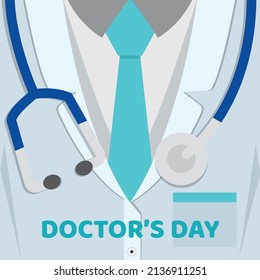 Doctors day background a suit or lab coat vector