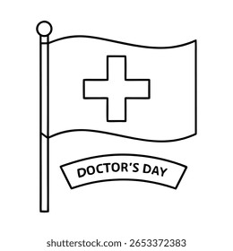 Icono del Anuncio del día del doctor en el fondo blanco 