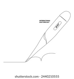 Los médicos día continuo de una línea de arte dibujo minimalista vector de diseño e ilustración