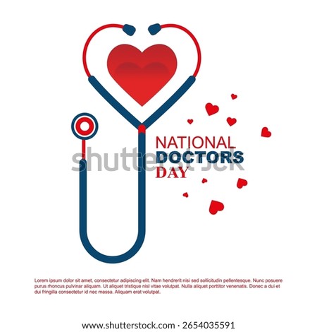 Doctor`s day greeting card design with stethoscope. Poster, banner