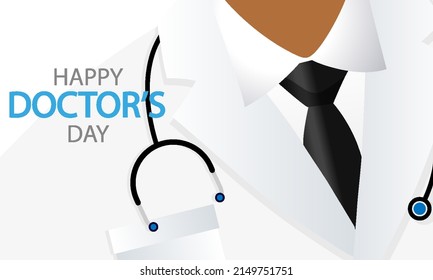 El día de los médicos es una ilustración artística nacional feliz, vectorial.