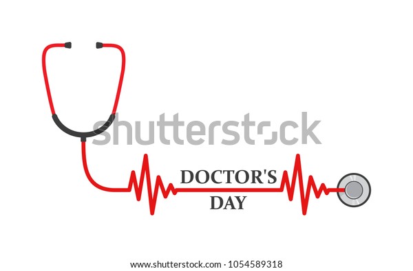 Doctors Day Logo Lettering Sign Stethoscope Stock Vector (Royalty Free ...