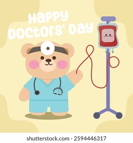 Doctors Day vector design for celebration. Suitable for background, template, social media, poster, flyer design, flat illustration, etc 