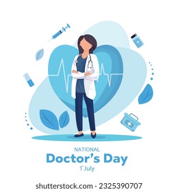 El día del doctor quiere al vector de post. Día nacional del médico India 1 de julio