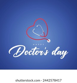 Doctors day.Stethoscope vector illustration. Suitable for greeting cards, templates, social media, web etc