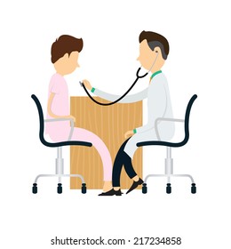 Doctors diagnosis patients in hospital  Medical  and science vector